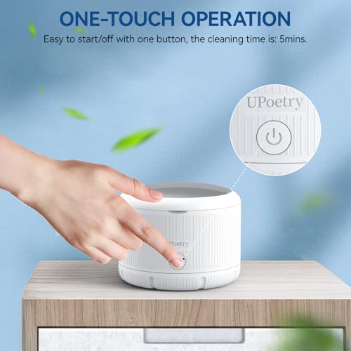 Retainer Cleaner Machine - Ultrasonic Retainer Cleaner, Dental Cleaning Pod for Braces, Dentures, Pacifiers, Mouth Guards, Jewelry & Toothbrush Heads, 150ml Portable Cleaning Machine