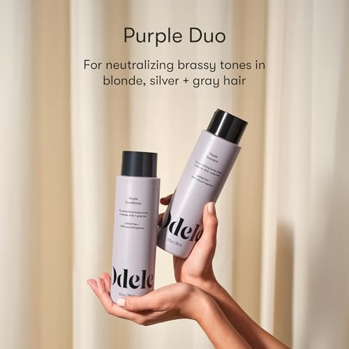 Sulfate-Free Purple Shampoo & Conditioner Set for Neutralizing Brassy Tones in Blonde, Silver + Gray Hair, 13 Fl Oz Each (2-Pack)