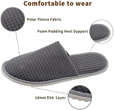 Disposable Slippers for Guests, 8 Pairs, Non Slip, Washable SPA Slippers for Hotel, Guest, Travel, Bride, Women and Men