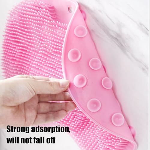 Silicone Shower Foot Scrubber Mat, 2025 New Silicone Foot Scrubber for Shower, Back Massage Pad with Suction Cups Non-Slip Exfoliating (Green,2)