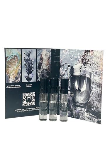 Paco Rabanne INVICTUS PLATINUM EDP MEN spray vial perfume 1.5 ml / 0.05 fl oz - Set of 3