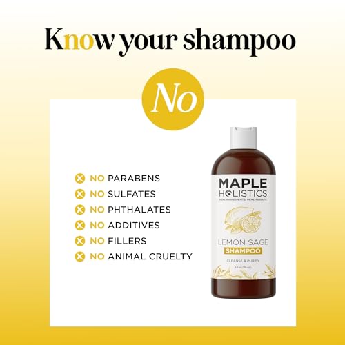 Sulfate Free Shampoo for Oily Hair - Lemon Sage Clarifying Shampoo for Build Up and Oily Scalp Care with Rosemary Essential Oil - Deep Cleansing Rosemary Shampoo for Greasy Hair and Product Build Up