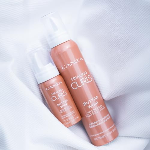L'ANZA Healing Curls Butter Whip Styling Foam, Hair Styling Mousse for Curly, Coily, Wavy & Afro Hair, Lightweight Control, Anti-frizz & Anti-humidity, Cruelty Free & Vegan