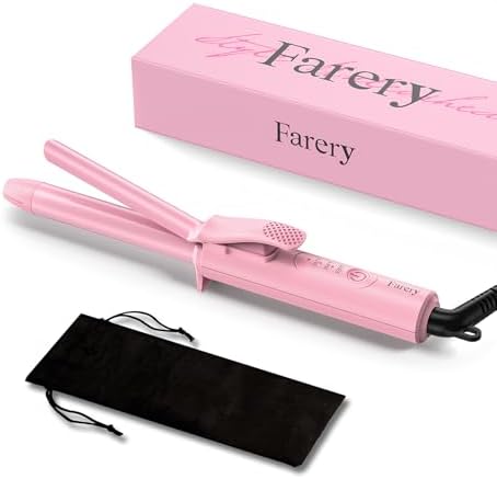 Mini Curling Iron for Short Hair, 1/2 Inch Travel Size Curling Iron Dual Voltage, Ceramic Mini Hair Curler with 3 Adjustable Temperature, Infused with Keratin & Argan Oil, with Storage Bag