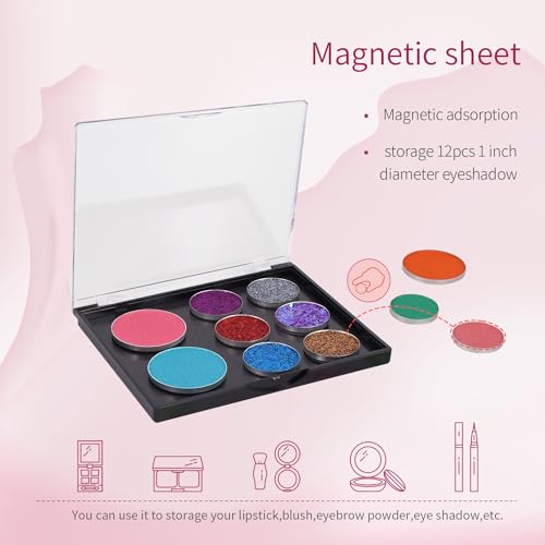 Magnetic Makeup Palette with Clear Top, 5 Pack Empty Eyeshadow Palettes depots Travel Storage Box for DIY Cosmetics Bronzer Highlights Powder (Small Palette - 4.8" x 4")