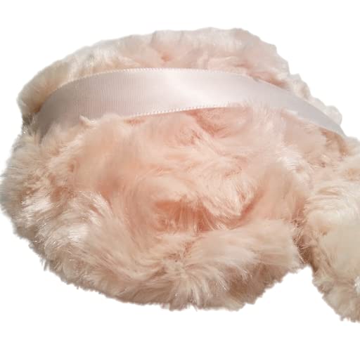 Silky Ivory Beige Rosebud Powder Puff for Dusting Powder - Medium Approx 4-5 Inches