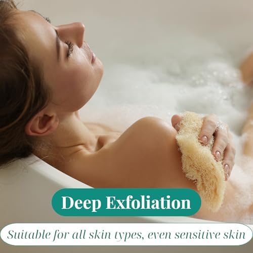 5 Pcs (7 – 10 Inches) Shower Loofah Exfoliating Body Scrubber | Natural Loofah Sponge | Bath for Loofah for Men and Women | Pack of 5