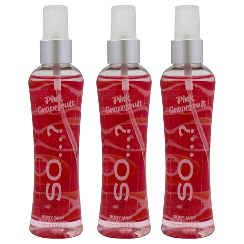 So...? Pink Grapefruit Body Mist for Women - 3.5 oz Body Mist - Pack of 3