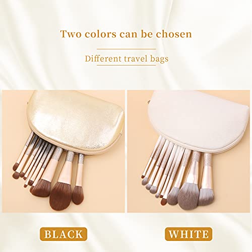 Natural Hair Makeup Brush Set Professional, Sable Makeup Brushes Set with Case, Natural Hair Brushes Makeup Set, Glitter Make up Brushes Set Professional, Natural Makeup Brushes - ORRA, Black