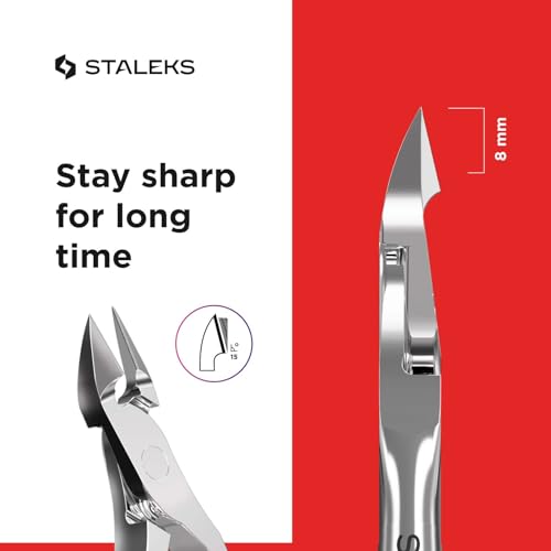 Staleks Classic Cuticle Nippers 10 – 8mm Blade Cuticle Trimmer Stainless Steel Ergonomic Grip Sharp & Durable Ideal for Manicure Home Use Only