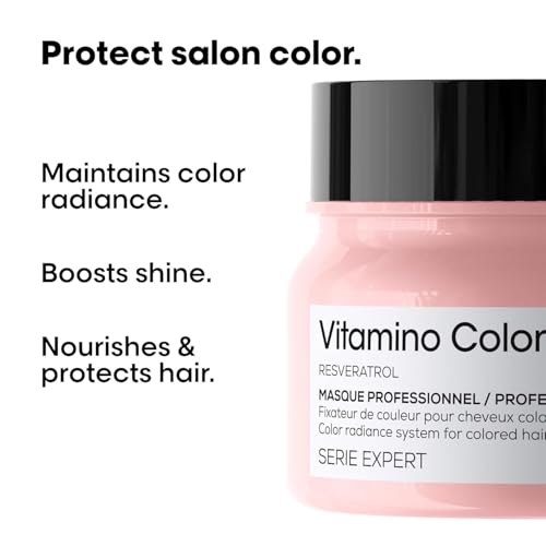L'Oréal Professionnel Vitamino Color Hair Mask - Protects & Preserves Hair Color, Enhances Shine & Vibrancy, Moisturizes & Detangles