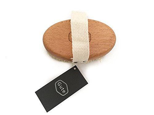 Gute Professional Dry Skin Body Brush, Dry Brush with Cactus/Vegetable Bristles (Firm/Extra Firm Bristles)