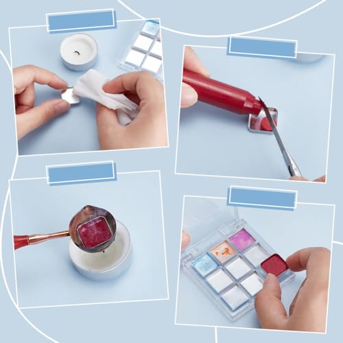 PH PandaHall 80pcs Empty Metal Pans 4 Size Aluminum Empty Eyeshadow Pans Rectangle Palette Pan DIY Blush Lipstick Palette for Makeup Cosmetic, 0.7~1x0.3~0.7 Inch, Non-Magnetic