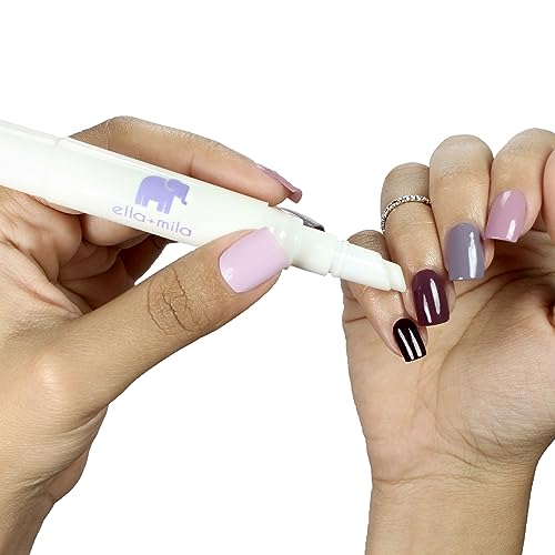 ella+mila Soften Me Up Cuticle Oil Pen (Lavender) - Rejuvenating Cuticle Oil for Nails with Vitamin E - 17-Free Cuticle & Nail Oil Pens for Healthier Nails - Vegan Nail Oil Cuticle Pen (0.14 fl oz)