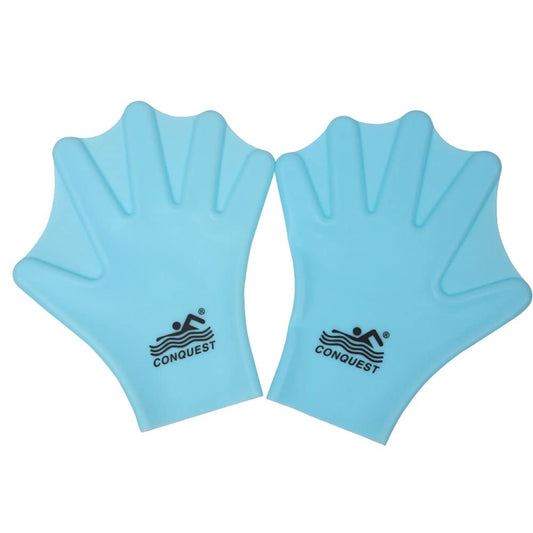 Silicone Webbed Swimming Gloves, Aqua Fit Swim Training Gloves Web Gloves Swimming, Closed Full Finger Webbed Water Gloves Unisex Adult,1 Pair