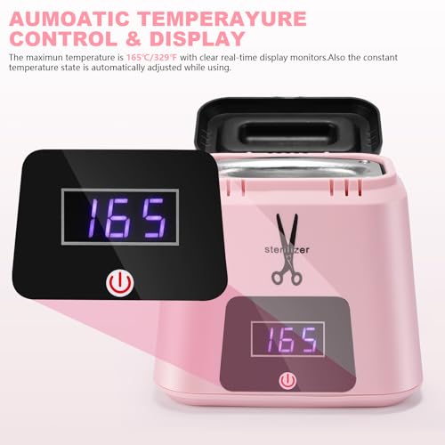 Nail Tool Sterilizer High Temperature 329℉ for Nail Tools Portable with Glass Beads for Metal Tools Salon & Esthetician Supplies