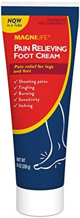 MagniLife Pain Relieving Foot Cream Soothing Relief for Soreness, Pain, Burning, Tingling, Itching or Sensitivity in Feet & Legs - All-Natural Moisturizing Topical - Petroleum-Free - 8oz Tube