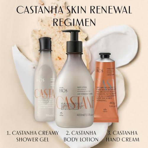 natura - Ekos Castanha Nourishing Foot Cream - Nourish & Soothe Dry Skin - Fast Absorbing - With Brazil Nut Oil to Deeply Moisturize - Vegan & Cruelty-Free - 2.6 oz (75g)