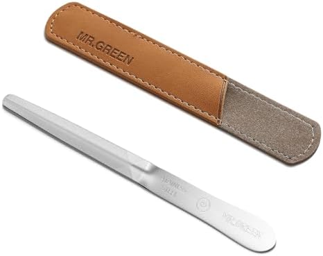 MR.GREEN Curved Nail File – Double-Sided Metal Nail File for Men & Women with Protective Travel Case, Ergonomic Anti-Slip Handle, Washable & Reusable, for Fingernails & Toenails