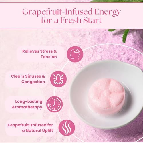 Revitalize Shower Steamers – USA Made - Energizing Aromatherapy Shower Bombs with Menthol, Grapefruit, Bergamot & Tea Tree – Long-Lasting Citrus Shower Tablets – 7 Tablets