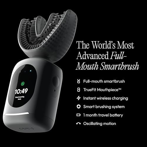 Feno Smartbrush Electric Toothbrush for Adults – AI-Powered Oscillating Toothbrush with App and Personalized Mouthpiece, 20-Second Deep Clean, Rechargeable, Includes 1 Bottle of Feno Foam Toothpaste