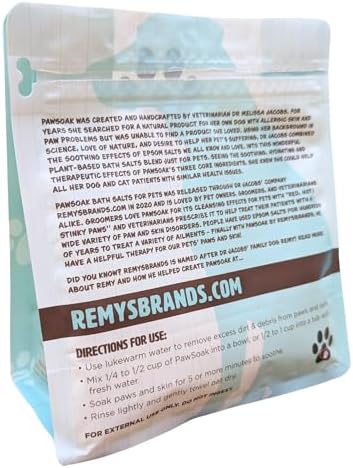 PawSoak Bath Salts for Pets - Epsom Salts & Colloidal Oatmeal Blend - Reduces Excessive Paw Licking & Chewing - Soothing & Cleansing for Dogs & Cats