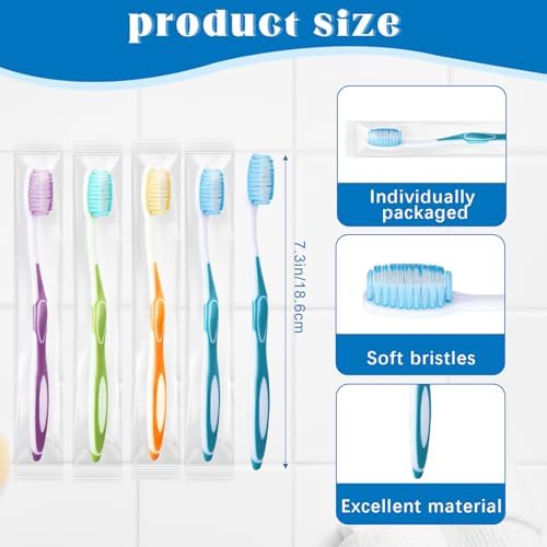 Maxcheck 60 Packs Colorful Prepasted Disposable Toothbrushes Bulk Individually Wrapped Toothbrushes with Toothpaste Travel Toothpaste Bulk for Travel Hotel Donation Homeless