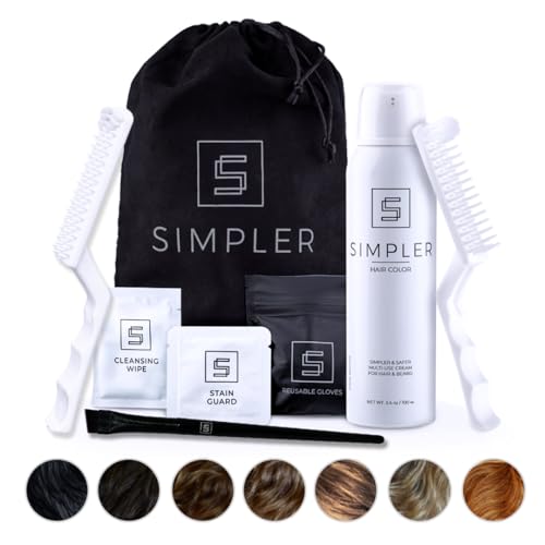 Simpler Hair Color Natural Black Mustache and Beard Upgraded Brush Kit with 3 Brushes Included for Precision Application - Gentler, Ammonia Free Beard Dye for Men w/Aloe Vera, Avocado Oil & More.
