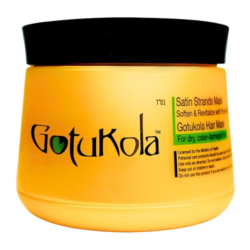 Satin Strands Mask for Dry, Color Damaged Hair – Deep Conditioner Hair Treatment Softens Dry Hair, Repairs Damage, & Revitalizes Scalp – Gotu Kola Herb, Essential Oils, & Keratin Hair Mask