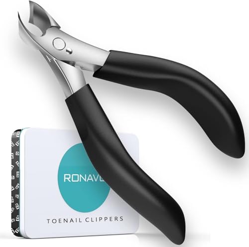 RONAVO Podiatrist Toenail Clippers for Thick Nails & Ingrown Nails,Professional Toenail Cutters Heavy Duty Stainless Steel Pedicure Tool with Wide Jaw&Easy-Grip Handle,Ideal for Seniors,Diabetics,Men