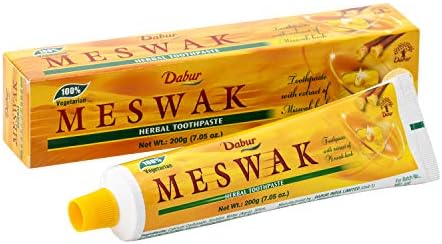 Dabur Meswak Toothpaste - Fluoride Free Toothpaste, for Oral, Gum Health & Dental Care. with Miswak Essence, Daily for Oral Care (Pack of 3)