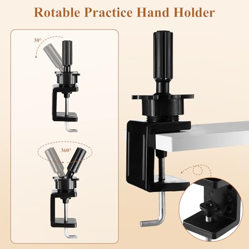 Practice Hand for Acrylic Nails: Rubber Nail Hand with Stand - Fake Manicure Hand to Practice Acrylic Nails for Beginners