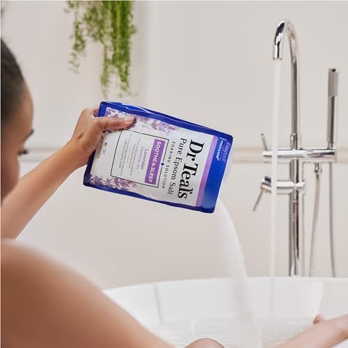 Dr Teal's Pure Epsom Magnesium Salt Soak and Foaming Bath, Soothe & Sleep with Lavender Essential Oils, Duo Pack