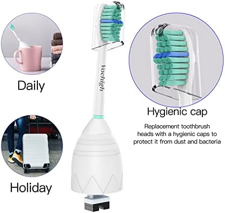 Replacement Toothbrush Heads Compatible with Philips-Sonicare: fits e-Series HX7022 CleanCare & Xtreme Screw-on Electric Brush Handles, 6 Pack