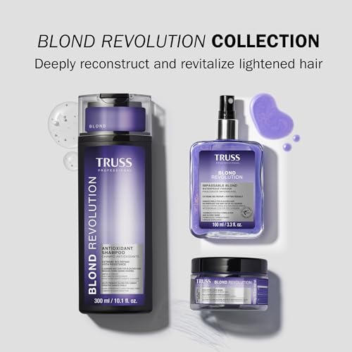 TRUSS Blond Revolution Blonde Shampoo - Gentle Cleansing Shampoo for Color Treated Hair - Preserves Luminous Blonde Coloring While Fighting Oxidation & Increasing Shine (10 fl oz)