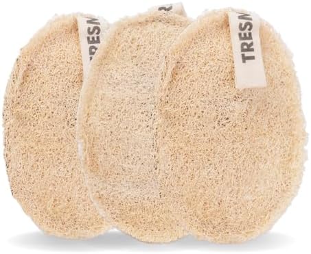 Natural Loofah Body Sponge, Plant-Based Exfoliating Scrubber for Men & Women, Organic Loofahs for Deep Cleansing & Skin Smoothing (3 Pack)