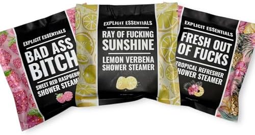 Shower Steamer Gift Set, 3 Pack, Raspberry, Lemon, Tropical Scents