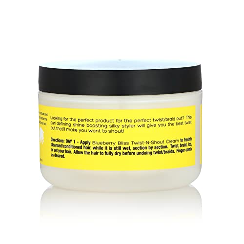 Curls Blueberry Bliss Twist-N-Shout Cream - 8 oz, for the Perfect Twist Outs and Braid Outs, for All Natural Types, Adds Sheen, Moisture, and Definition to Hair