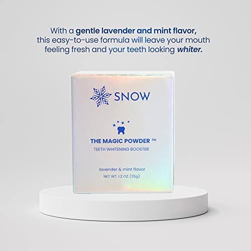 SNOW Magic Toothpaste Whitening Booster Powder - Teeth Whitening & Brightening Powder - Oral Care with Calcium Carbonate and Hydroxyapatite, Great Addition to Teeth Kits Lavender & Mint Flavor, 18g
