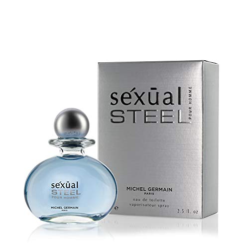Michel Germain Sexual Steel Pour Homme Eau de Toilette Spray, Top Notes of Ginger, Bergamot, Rhubarb Leaves, Charismatic & Intense Gift for Him