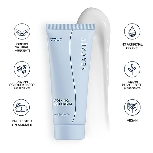 SEACRET Foot Cream - Enriched with Tea Tree Oil, Shea Butter, Cocoa Butter, Olive Oil, and Dead Sea Minerals