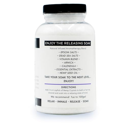 Spazazz Full Body Hemp Soak - 1000mg Hemp - Spa Hot Tub & Bath Aromatherapy Bath Salt Crystals - 538g/19oz (Release 22)