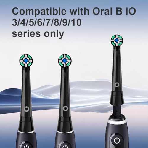 8PCS iO Replacement Heads for Oral-B iO Series 2/3/4/5/6/7/8/9/10,Toothbrush Heads Compatible with Oral B iO,Medium Bristles for Gentle Gum Care & Effective Cleaning