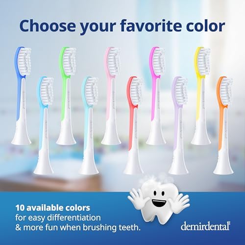 Kids Toothbrush Heads Compatible with Philips Sonicare Kids Toothbrush Heads - Replacement Heads Sensitive - Brush Heads from Ages 7 to 10 - Pink - Replaces HX6048-8 Pack