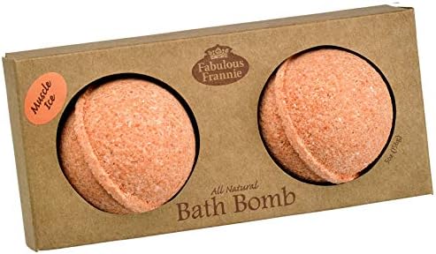 Fabulous Frannie Muscle Ice Natural, Handmade Bath Bomb Gift Set, Rich in Essential Oil, Salt, Coconut Oil, Witch Hazel,Fizzies to Moisturize Skin 2.5oz (Pack of 2)