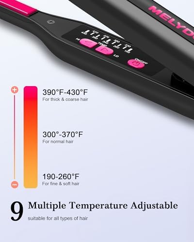 Small Flat Iron for Short Hair, 3/10" Pencil Flat Iron with Adjustable Temp Mini Hair Straightener for Edges Pixie Cut and Bangs, Tiny Hair Straightener with Floating Plates, Auto Shut Off