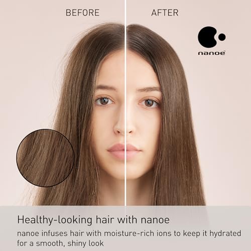 Panasonic Nanoe Salon Hair Dryer with Quick-Dry Oscillating Nozzle, Diffuser Attachment for Curly, Wavy Hair, 3-Speed Heat Setting for Easy Styling & Healthy Hair, EH-ANA6HN (Black/Pink Gold)