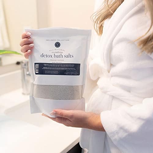 Rowe Casa Organics Detox Bath Salts with Health Boosting Magnesium and Bentonite Clay – Natural Bath Soak for Body Cleanse, Restore, and Relaxation, 35 Oz