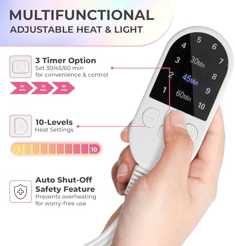 Heating Cap for Deep Conditioner w/10-level Heats Up Quickly, Hair Steamer for Natural Black Hair Home Use - Thermal Heat Cap for Treatment, Great for Deep Conditioner - Portable, Waterproof