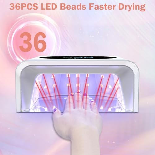 NAILGIRLS Cordless Rechargeable UV LED Nail Lamp, 150W UV Light for Gel Nail, Nail Lamps for Gel Polish with 4 Time Setting, Portable UV Nail Light, Professional Fast Curing Lamp for Salon